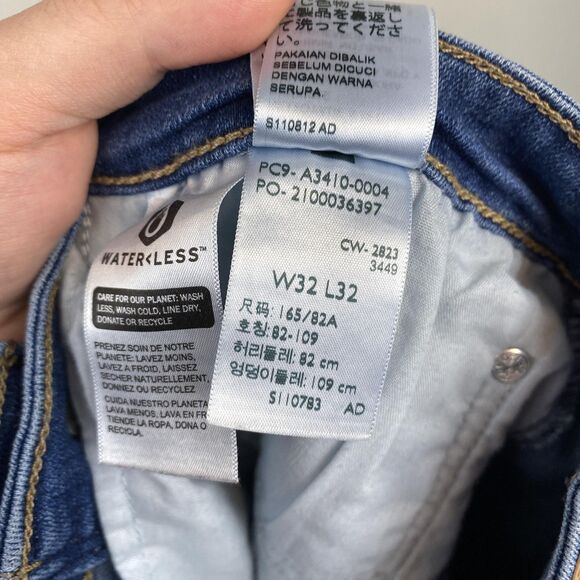 Levis 726 Flare Jeans‎ Womens 32 Blue High Rise Denim Waterless Stretch Zip Fly - Picture 9 of 13